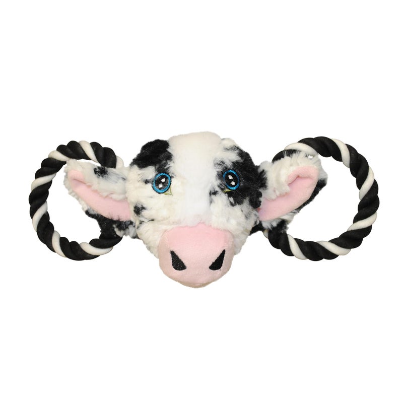 Jolly Pets Jolly Tug-a-Mal Cow Tug/Squeak Toy, Medium - Image 1